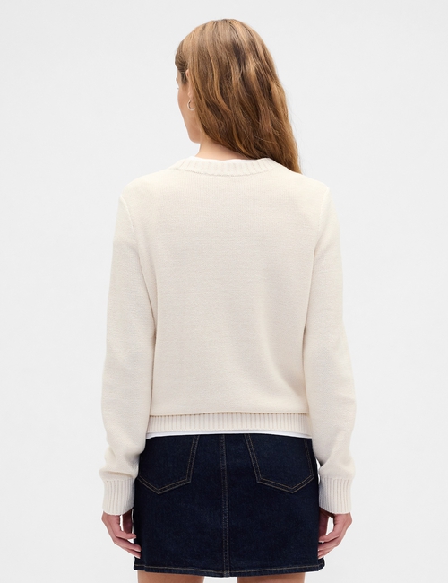 Cable-Knit Crewneck Sweater