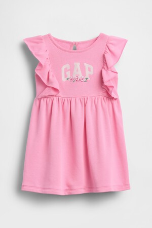 Baby & Toddler French Terry Ruffle Logo Dress