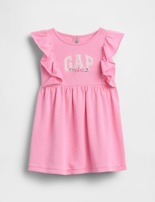 Baby & Toddler French Terry Ruffle Logo Dress