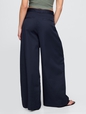 High Rise Twill Pleated Wide-Leg Khakis
