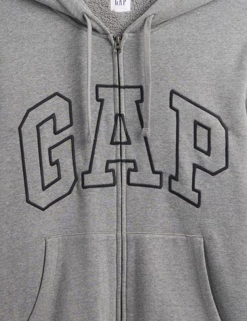 Relaxed Gap Logo Sherpa-Lined Zip Hoodie