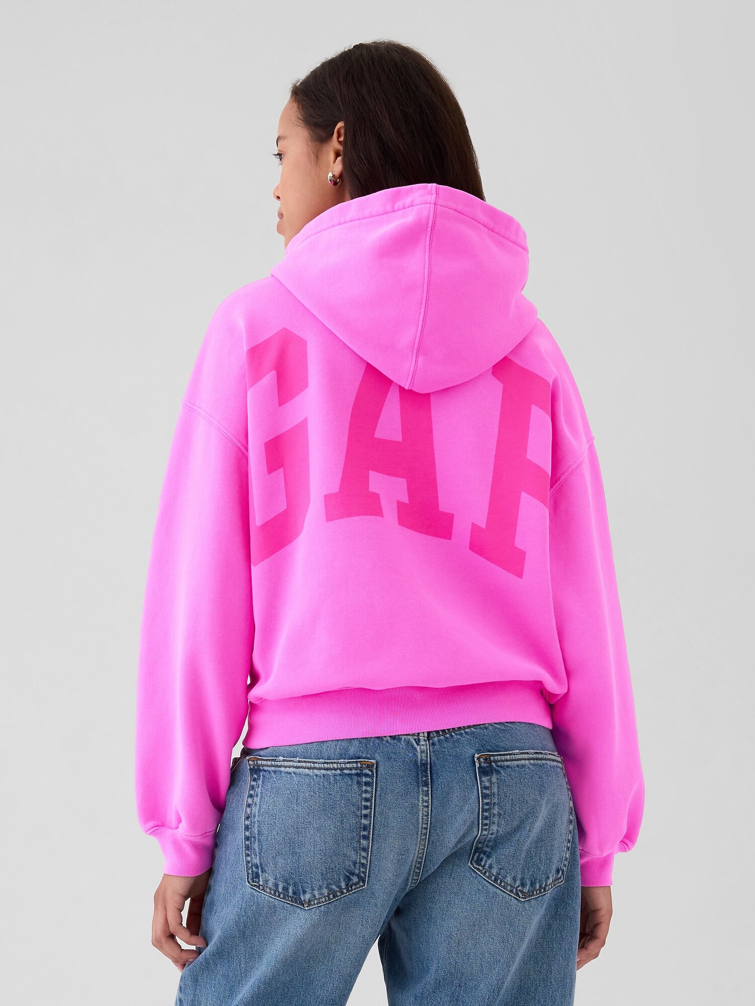 Shop VintageSoft Arch Logo Cropped Hoodie for Women | GAP UAE