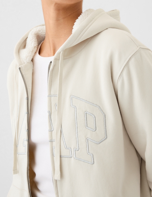 Relaxed Gap Logo Sherpa-Lined Zip Hoodie