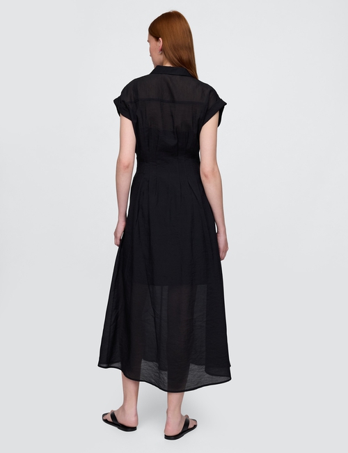 Sheer Midi Shirtdress