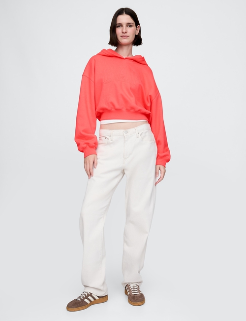 VintageSoft Cropped Logo Hoodie