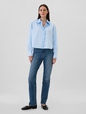 Classic Cropped Poplin Ruffle Shirt