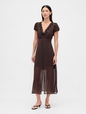 SS VNECK LACE TRIM MAXI DRESS