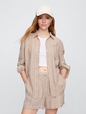 Linen-Blend Easy Shirt
