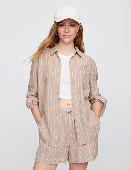 Linen-Blend Easy Shirt