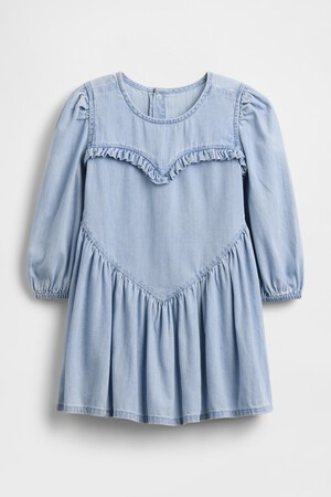Baby & Toddler Denim Ruffle Heart Dress