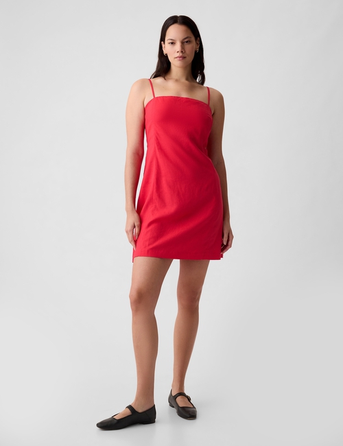 Linen-Blend Mini Dress