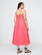 Linen-Blend Scalloped Midi Dress