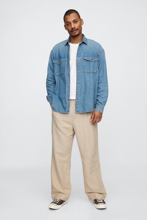 Linen-Cotton '90s Loose Pleated Khakis