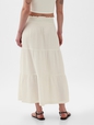 Crinkle Gauze Tiered Maxi Skirt