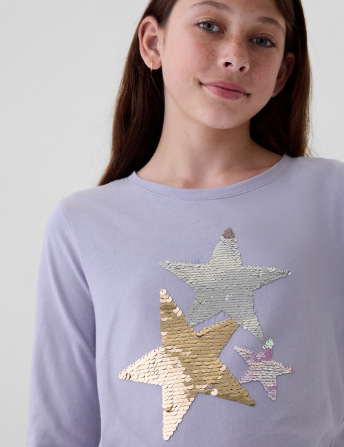 Kids Flippy-Sequin Graphic T-Shirt