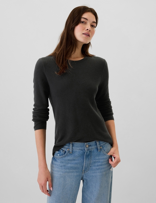 Textured Crewneck Sweater