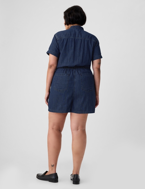 SS UTILITY ROMPER - MED JAFFREY DENIM