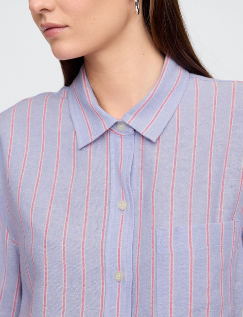 Linen-Blend Easy Shirt
