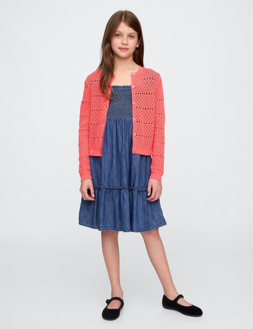 Girls Pointelle Cardigan