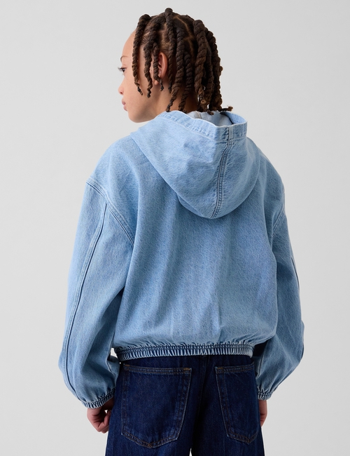 SOFT HOODED DENIM JACKET - INDIGO