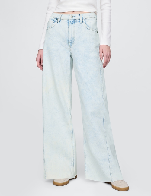 High Rise Stride Wide-Leg Jeans