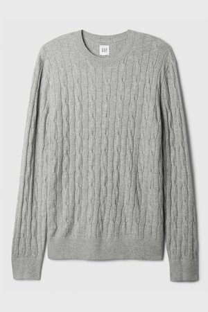 CashSoft Cable-Knit Crewneck Sweater