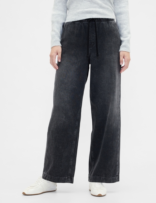 V-PULL ON WIDE LEG BLACK TIERRA