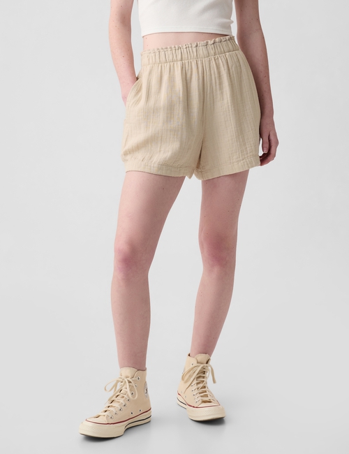 Crinkle Gauze Pull-On Shorts