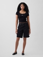 Ribbed Gap Logo Scoopneck Top