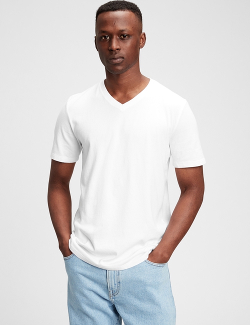 Cotton Jersey V-Neck T-Shirt