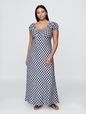 Gap × DÔEN 100% Linen Gingham Midi Dress