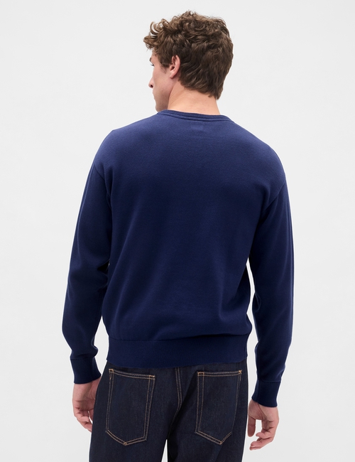 V-INTX GAP ATHLETIC INTARSIA RLXD CREW