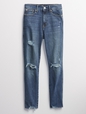 High Rise Destructed Cigarette Jeans With Washwell&#153