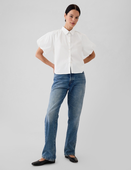 Organic Cotton Bubble Sleeve Shirt