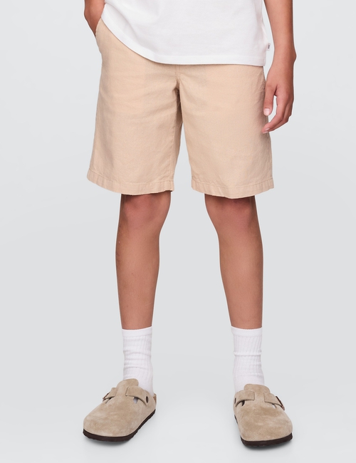 Kids 8" Linen-Cotton Shorts