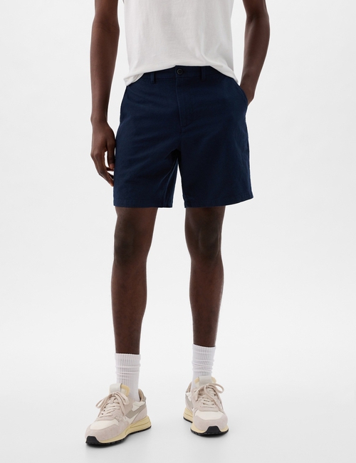 8" Linen-Cotton Shorts