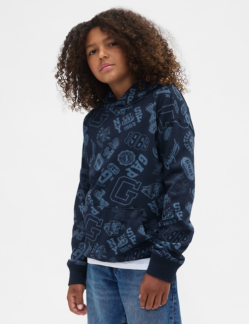 Kids Relaxed Gap Print Hoodie