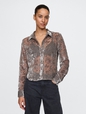 Cropped Velvet Shirt