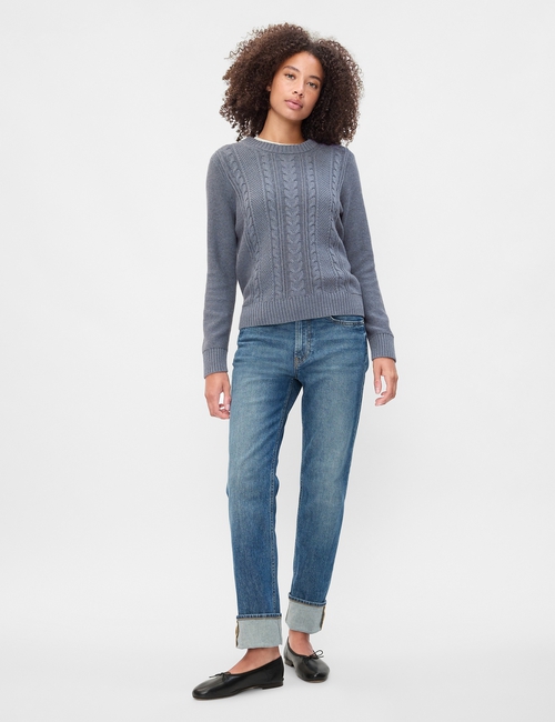 Cable-Knit Crewneck Sweater