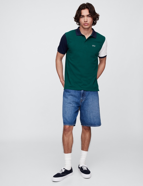 Colorblock Stretch Pique Polo Shirt