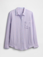 Linen-Blend Easy Shirt