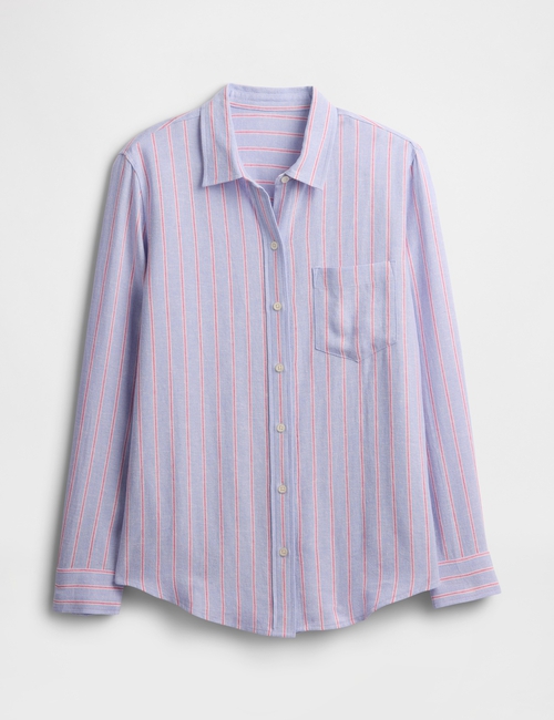 Linen-Blend Easy Shirt
