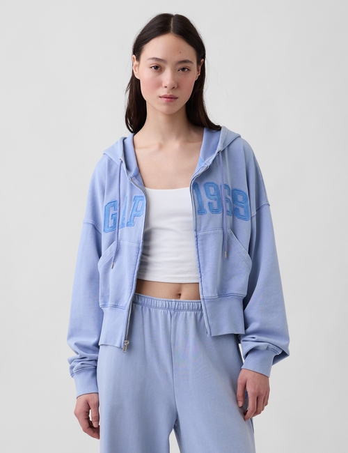 French Terry Oversized 1969 Logo Zip Hoodie