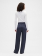 Relaxed Straight-Leg Stripe Satin Pants