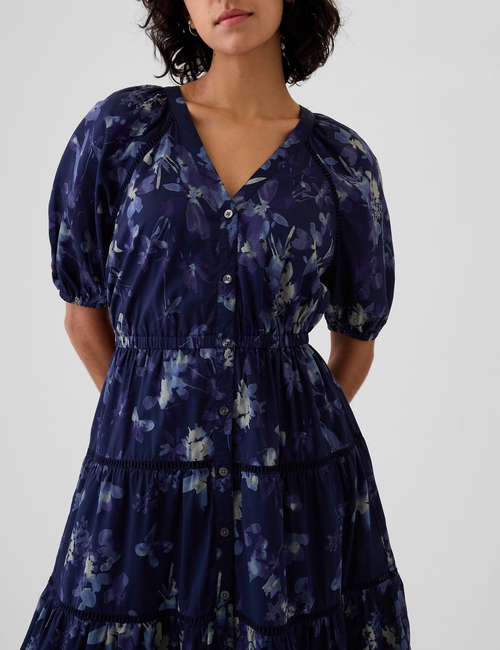 Tiered Maxi Shirtdress