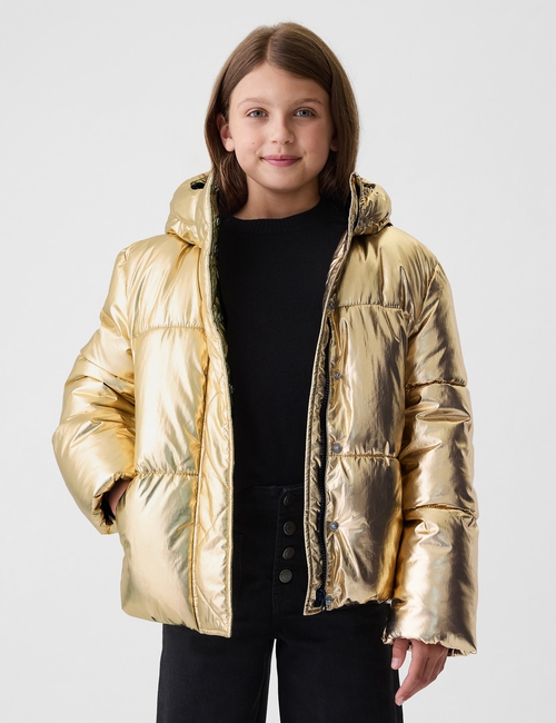 Kids Recycled Metallic Puffer Jacket