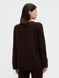 CashSoft Shaker-Stitch Boyfriend Sweater