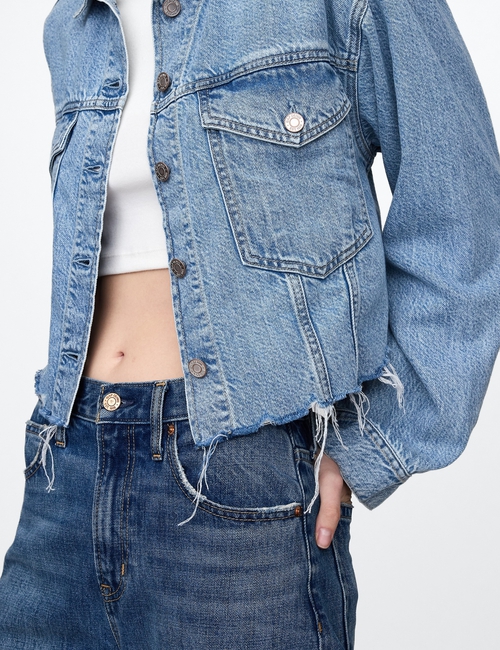UltraSoft Relaxed Cropped Icon Denim Jacket