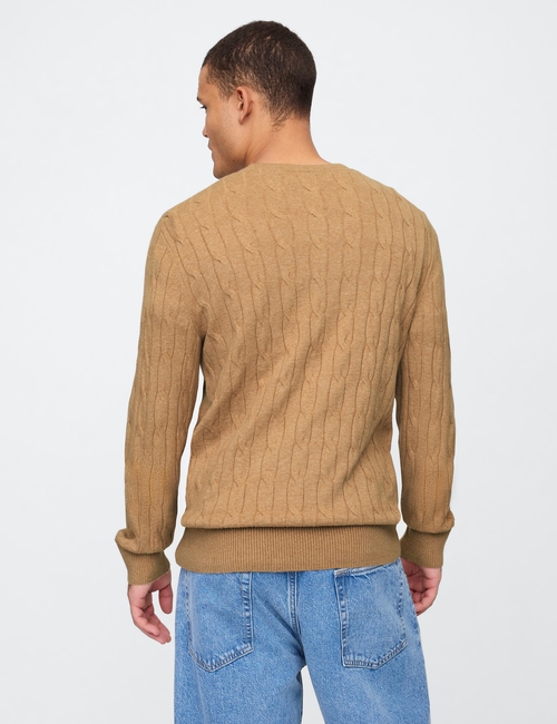 CashSoft Cable-Knit Crewneck Sweater