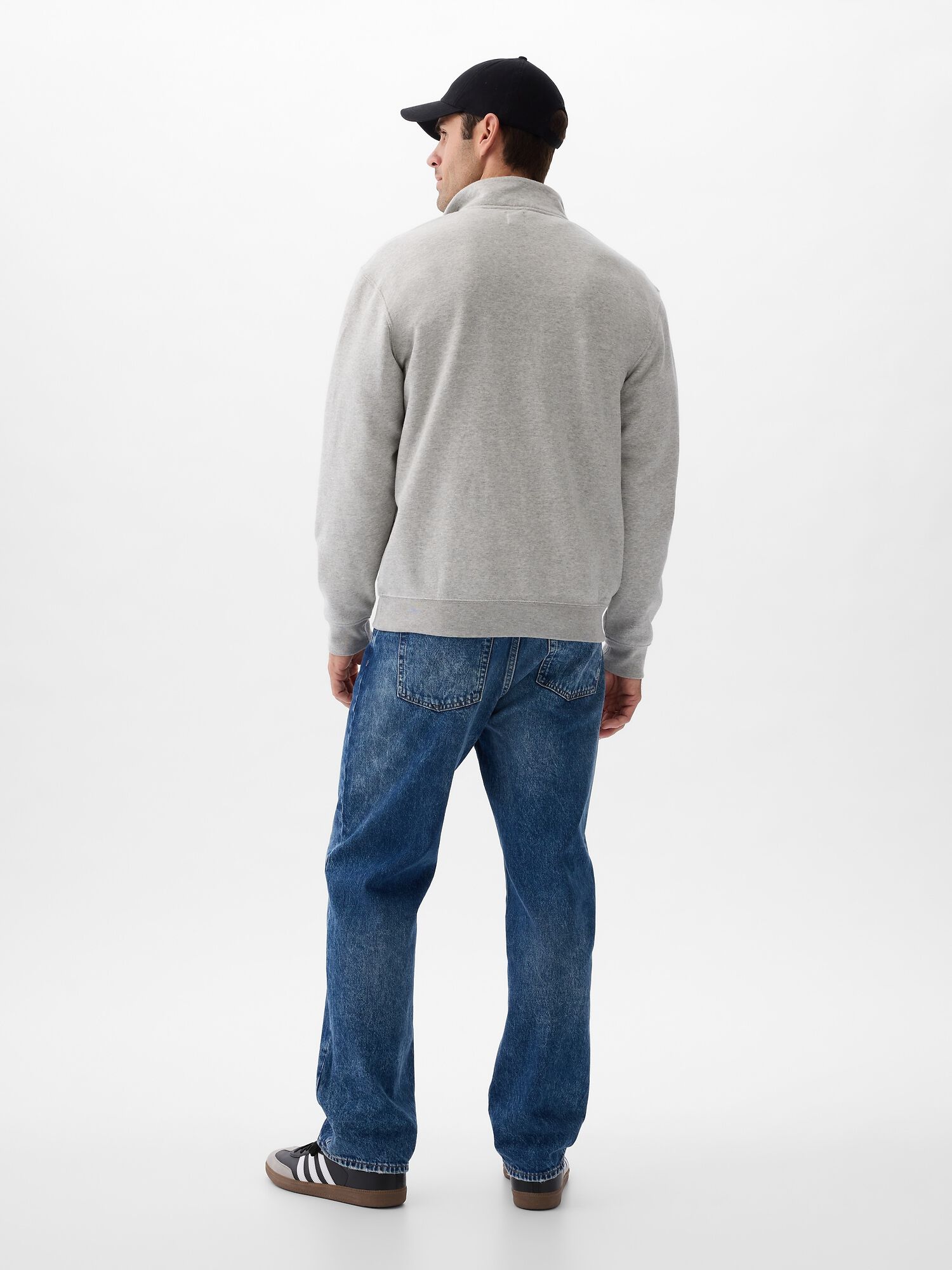 Shop Relaxed Gap Logo Quarter-Zip Sweatshirt for | GAP UAE